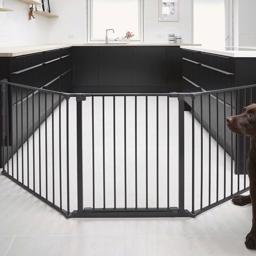 Pet Flex Dog Gate Normal Höjd Stor 71 cm Svart